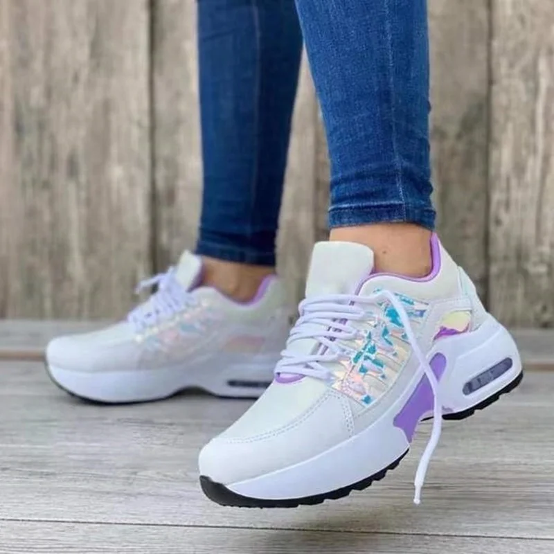 Wedge Platform Sneakers 2023 New Fashion Plus Size Casual Sports Shoes Women Lace-up Mesh Breathable Women's Vulcanized Shoes