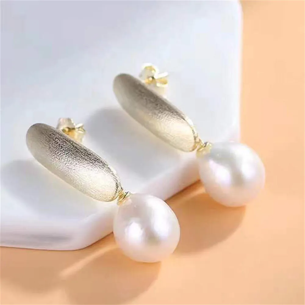 

DIY Pearl Accessories 925 Silver Ear Nail Empty Holder Fashion Pearl Eardrop Holder Female Suitable for Installing 8-13mm Bead