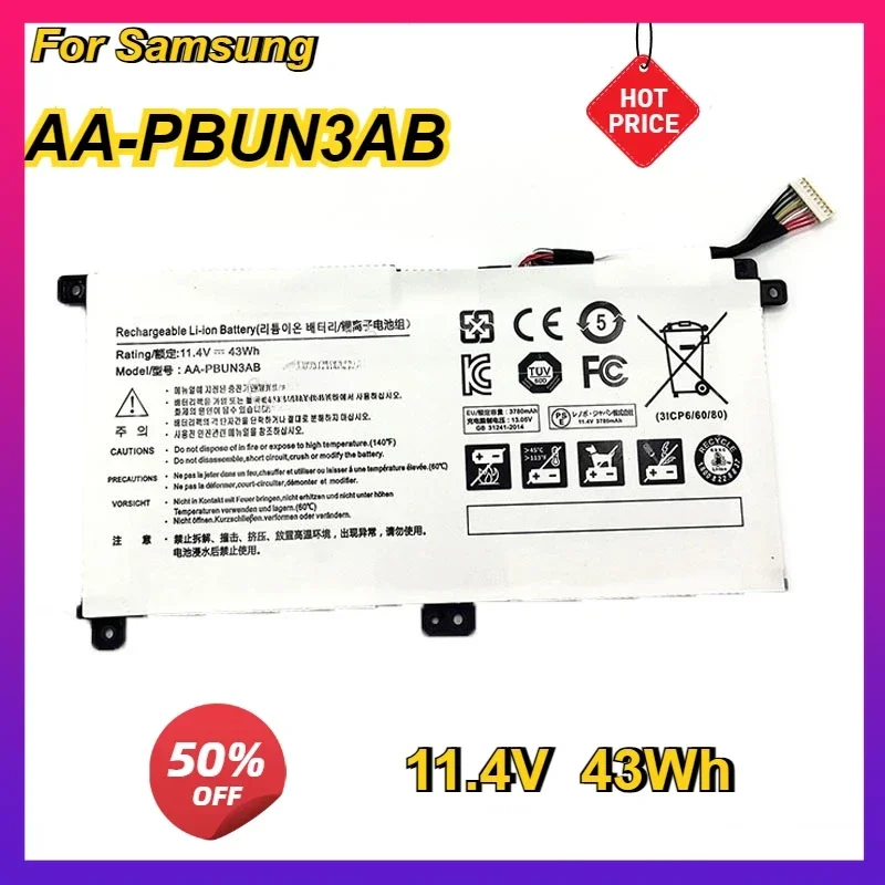 Новый аккумулятор для ноутбука AA-PBUN3AB SAMSUNG NP530E5M NP740U5L 8500GM 500R5M 300E4M PBUN3AB 11 4 В 43 Втч Samsung