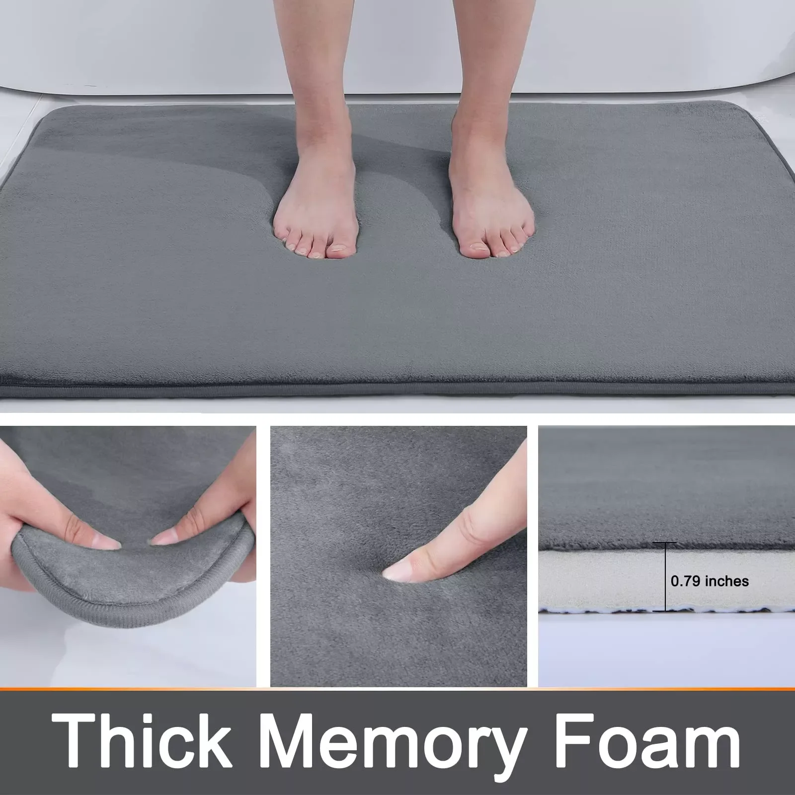 

2023 Olanly Memory Foam Bath Mat Anti-Slip Shower Carpet Soft Foot Pad Decoration Floor Protector Absorbent Quick Dry Bathroom