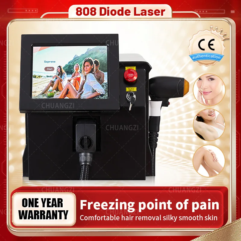 

2000W 755nm 808nm 1064nm 3 Wavelength 808nm Diode Laser 808nm Laser Hair Removal Machine for Salon