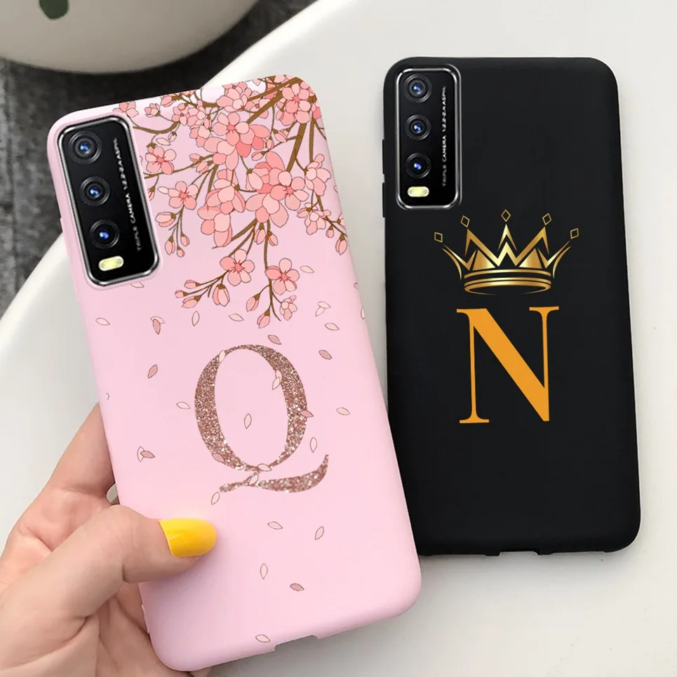 Чехол для Vivo Y11s Y12s чехол для телефона начальные буквы задний бампер для Vivo V2027 Y20 2021 мягкий силиконовый матовый корпус