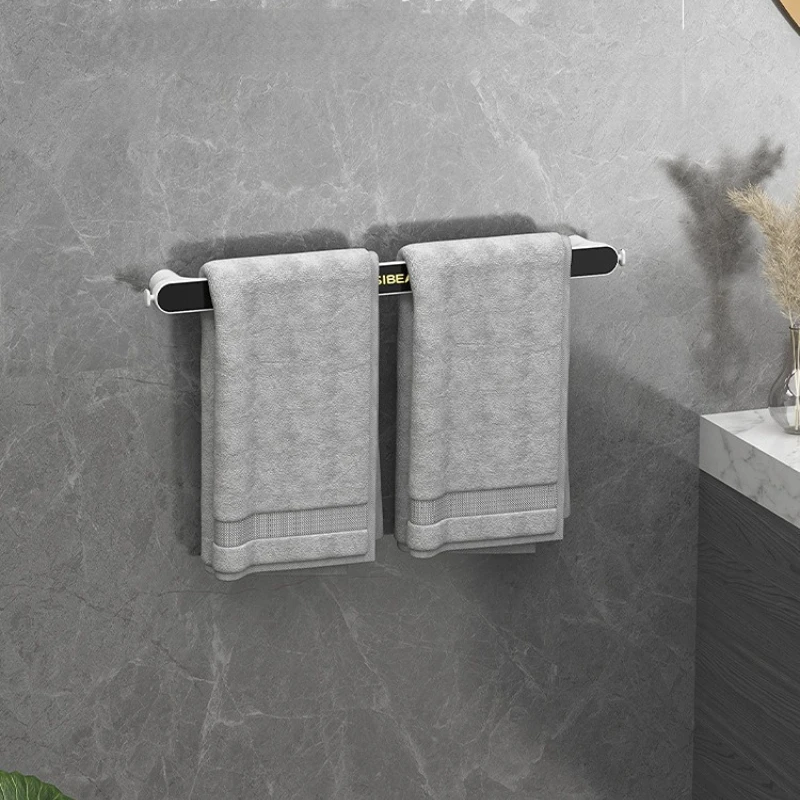 

Bathroom Towel Rack Towel Holder Bar Hanger Rail Organizer Storage Wall Slipper Holder No Drilling Adhesive Kitchen Accessories