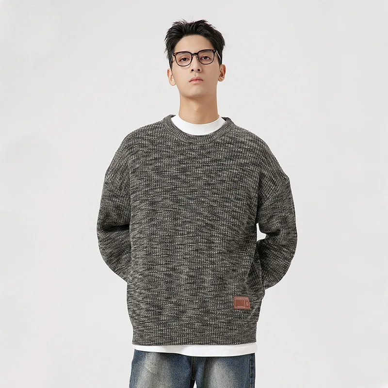 

Мужской свитер в полоску, с круглым вырезом и длинными рукавами