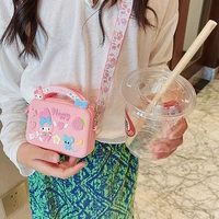 kawaii pokemon sanrioed anime silicone coin purse pikachu stitch cinnamoroll cute messenger bag cartoon figure shoulder package