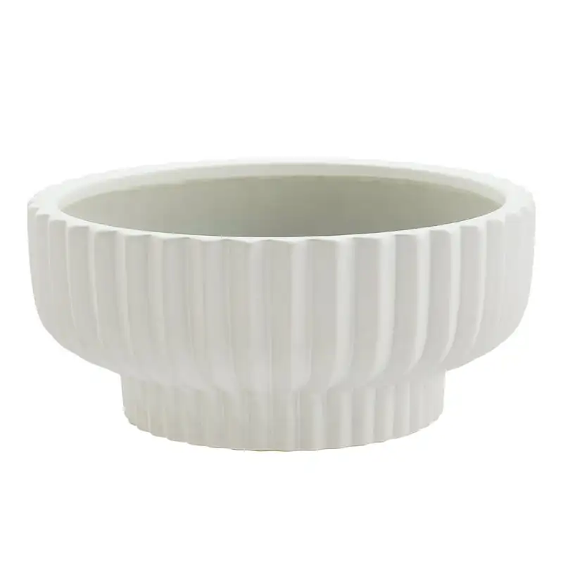 

Gardens White Round Ceramic Planter, 12"