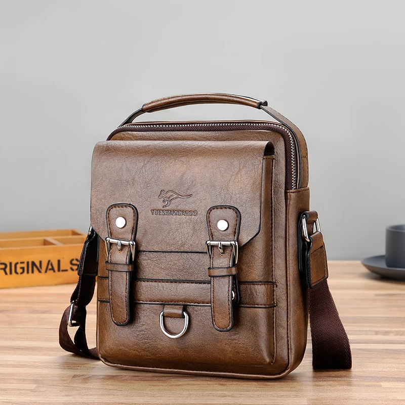 Сумка на плечо из искусственной кожи мужская квадратный портфель деловой тоут