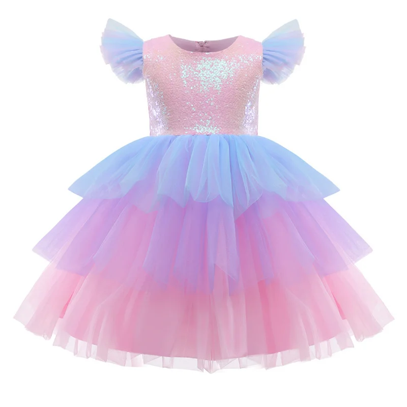 

Платье принцессы для маленьких девочек, одежда для детей на день рождения, костюм для свадебвечерние НКИ, детские платья-пачки