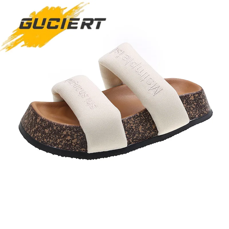 

Женские шлепанцы с ремешком «одно слово», трендовые уличные шлепанцы, модель 2022 года, летние пляжные шлепанцы с толстой подошвой