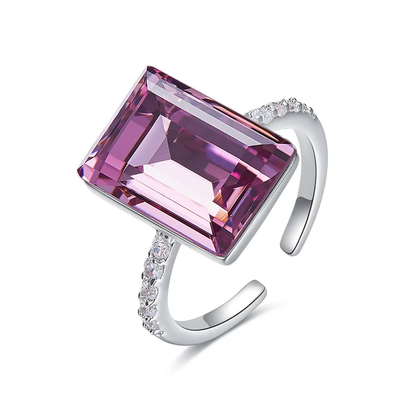 

Fashion women zircon Open ring 210306-10