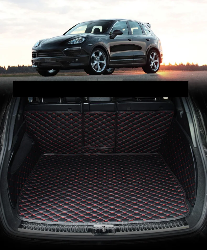

car styling luxury fiber leather car trunk mat for porsche cayenne 2002-2020, 2019 2018 2017 2016 2015 2014 995 accessories
