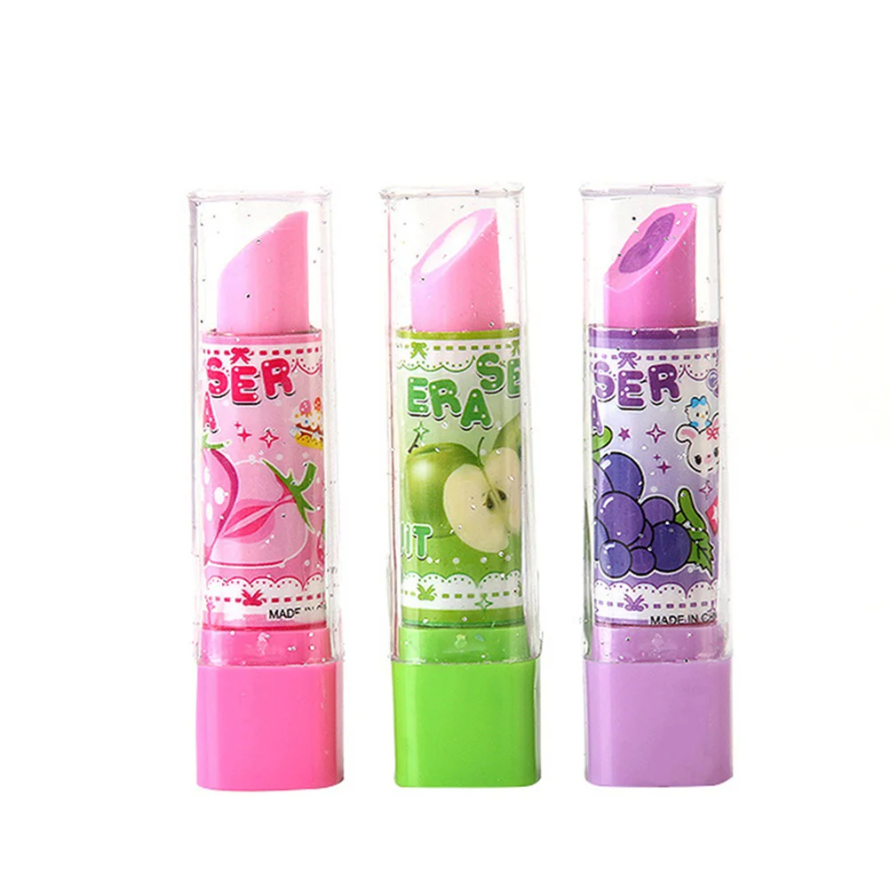

Eraser Erasers Kids Lipstick Novelty Cute Carnival Rewards Classroom Prizes Students Stationery Fruit Pen Lovely
