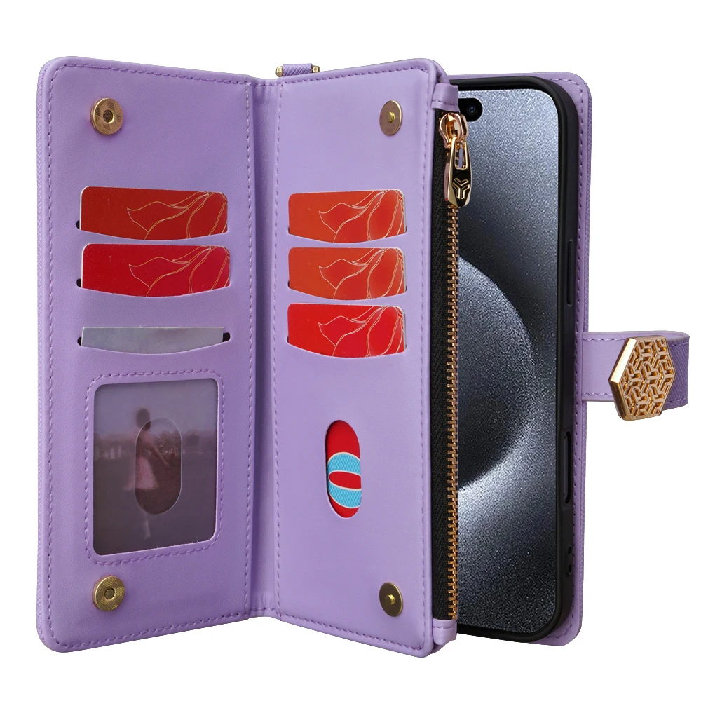 Мульти-чехол-кошелек на молнии для Motorola Moto E40 E32 E30 E22 E20 E13 кожаная сумка-мессенджер