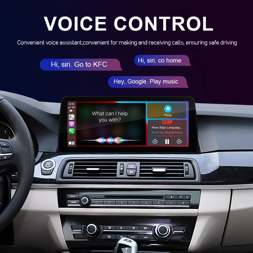 Фото Автомагнитола Android 12.3 дюйма для BMW 5 серии 5GT F07 F10 F11 E60 E61 G30 G38 2004-2020 с беспроводным CarPlay и мультимедийным стереоплеером №5