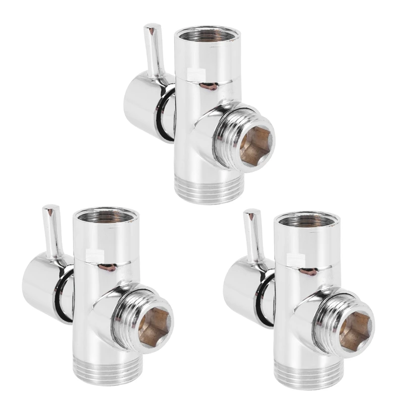 

6X SOLID Diverter 3-Way Diverter Valve All 1/2 Inch IPS Shower System Spare Part, Copper Chrome Plating