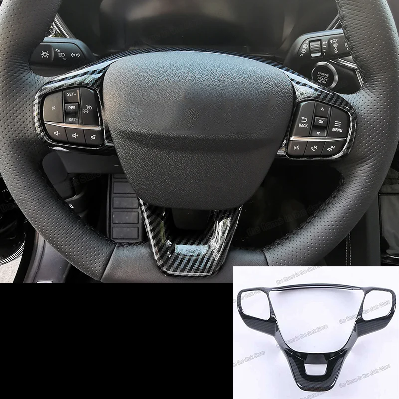 

Хромированные накладки на руль из углеродного волокна для Ford Kuga Escape 2019 2020 2021 2022 focus, аксессуары, автомобильная наклейка
