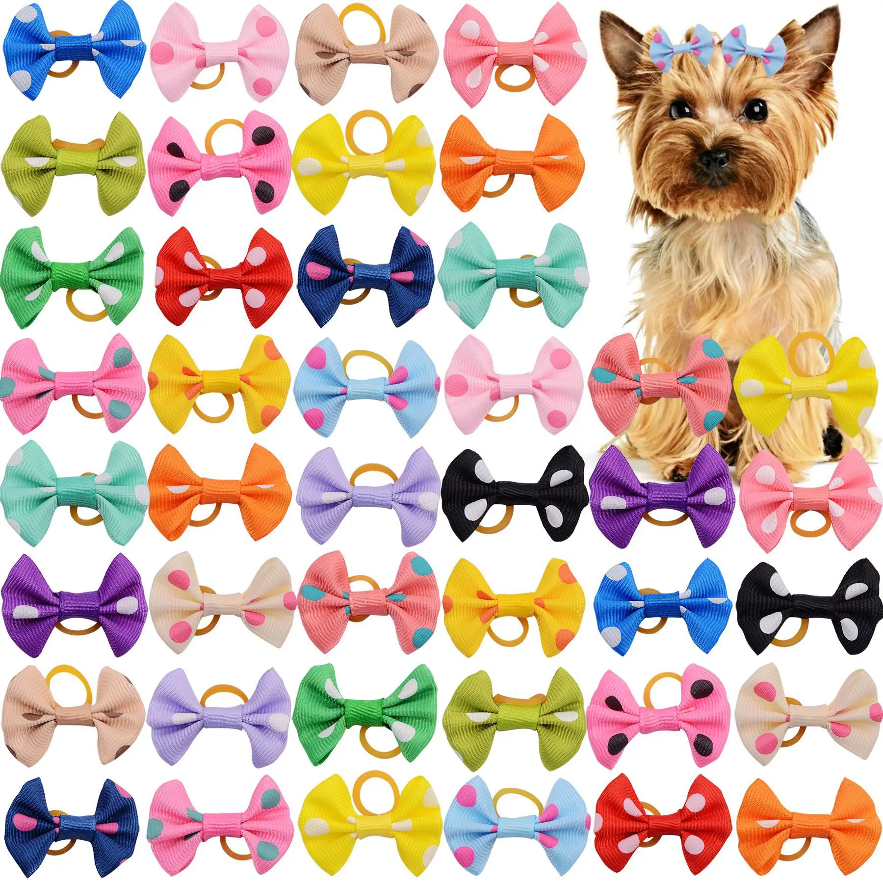 

Dog Accessories Dot Style Small Dog Bows Bow Bows Cat Cat Tie Bowties Hair For Small Hair Dog Cat Dog Small 100pcs Dog