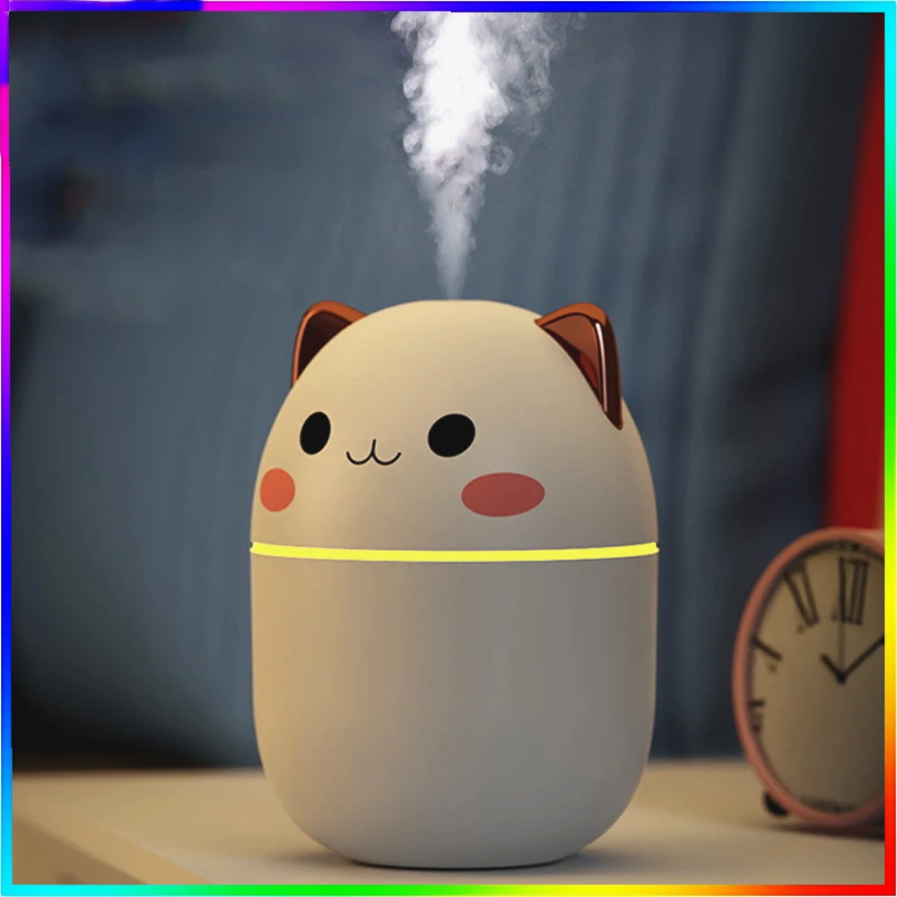 Новый Настольный увлажнитель воздуха с красочной атмосферной подсветкой