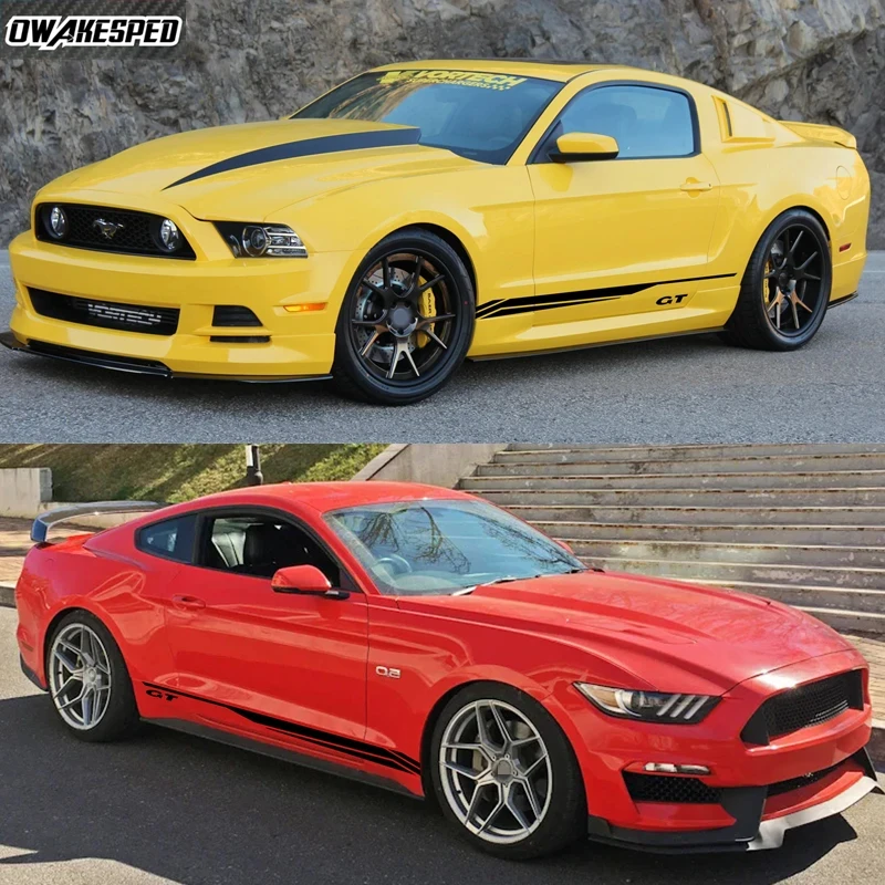Фото Для Ford Mustang Coupe GT 2015-Shelby GT500 GT350 кузов боковой двери автомобиля DIY виниловые наклейки украшения авто тюнинг аксессуары №1