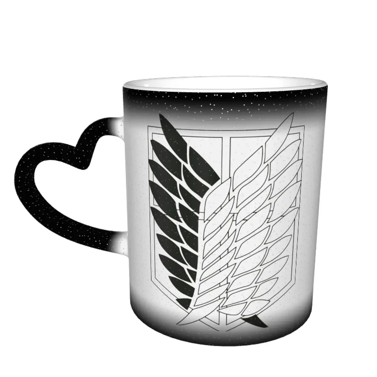 

Wings Of Freedom Logo Mug Attack On Titan Cheap Kawaii Mug Porcelain Office Color Changing Cups