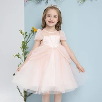 the impression childhood girl elegant foreign charm princess aisalese wind pleated skirt spring and summer off shoulder