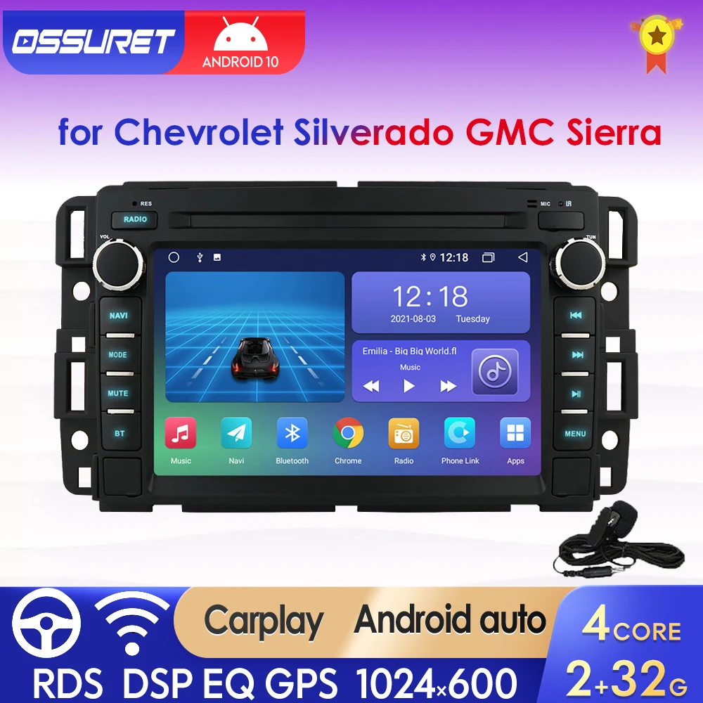 Автомагнитола на Android для GMC, мультимедийная стерео-система для CHEVROLET aval, Savana, Silverado, CAB, Yukon XL, Sierra Experss, Van, Carplay
