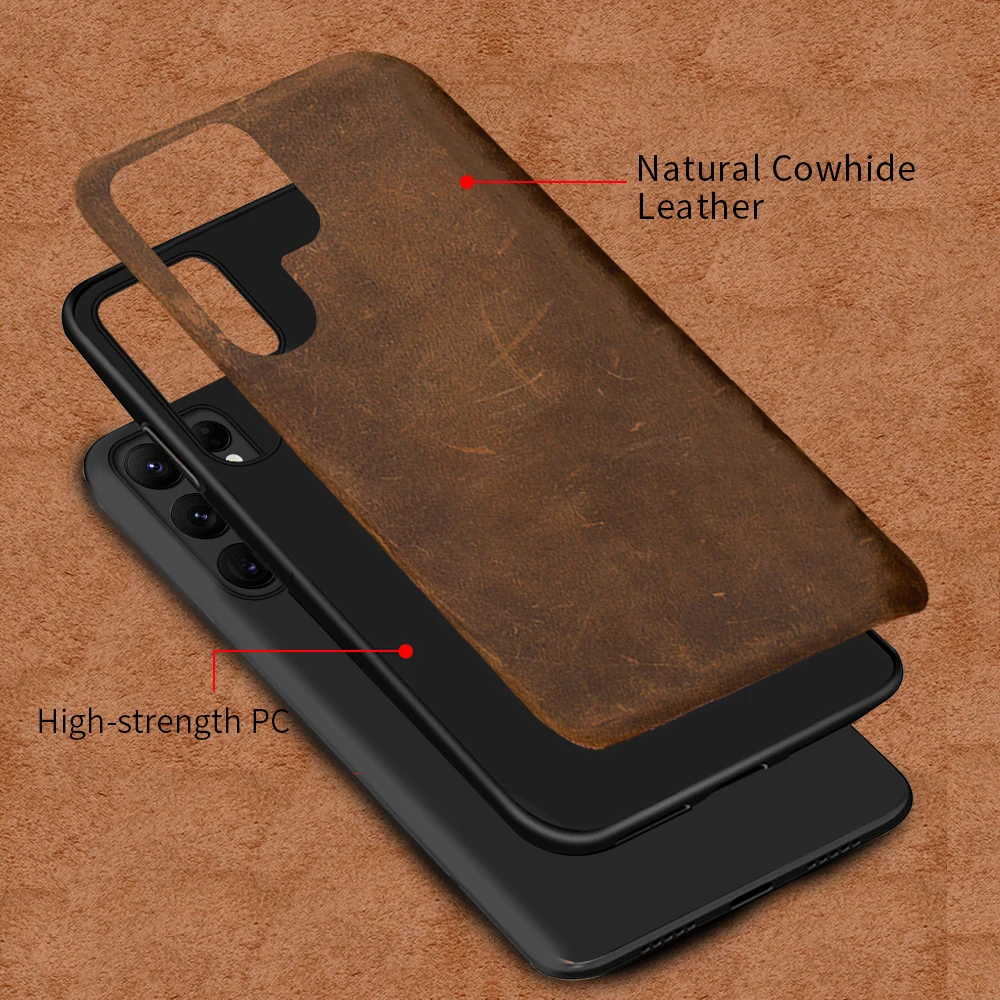genuine pull up leather phone case for samsung galaxy s21 s22 ultra s20 s21 fe s8 s9 s10 plus note 20 10 9 a52 a51 a71 a52s 5g free global shipping