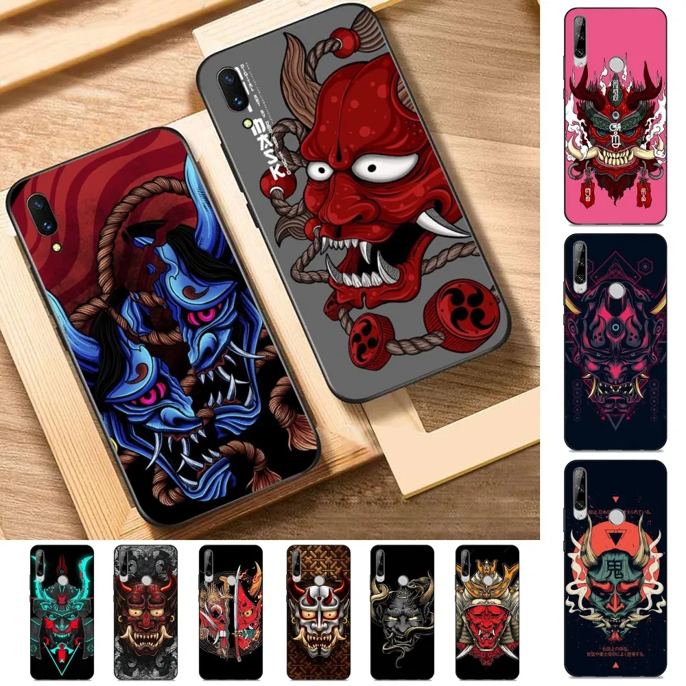 

Japanese Samurai Oni Mask Phone Case For Huawei Y9 6 7 5 Prime Enjoy 7s 7 8 plus 7a 9e 9plus 8E Lite Psmart Shell