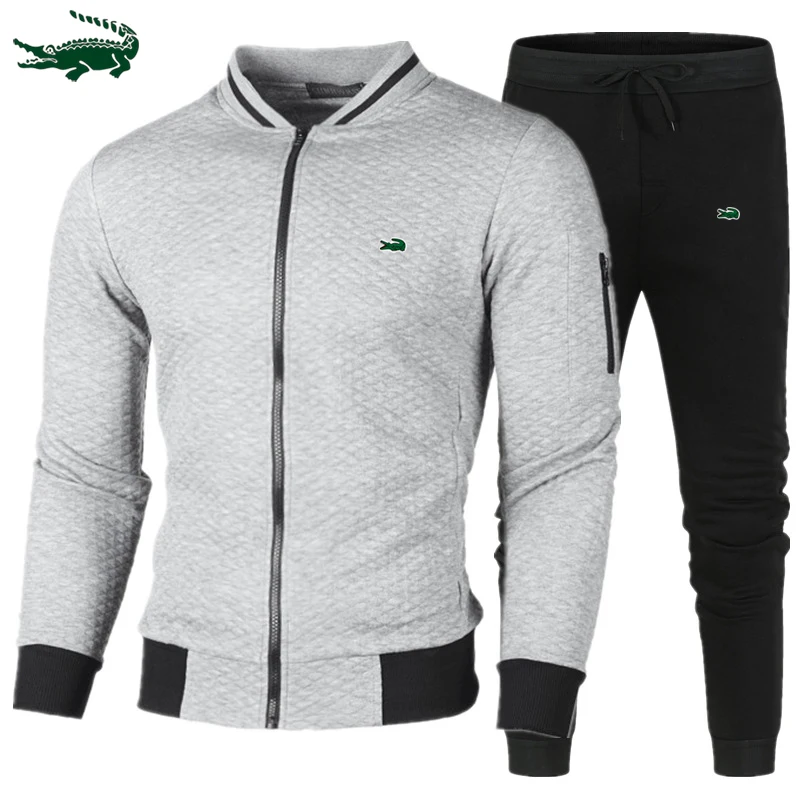 2023 autumn and winter new men's hooded  coat+casual sports pants set S-3XL