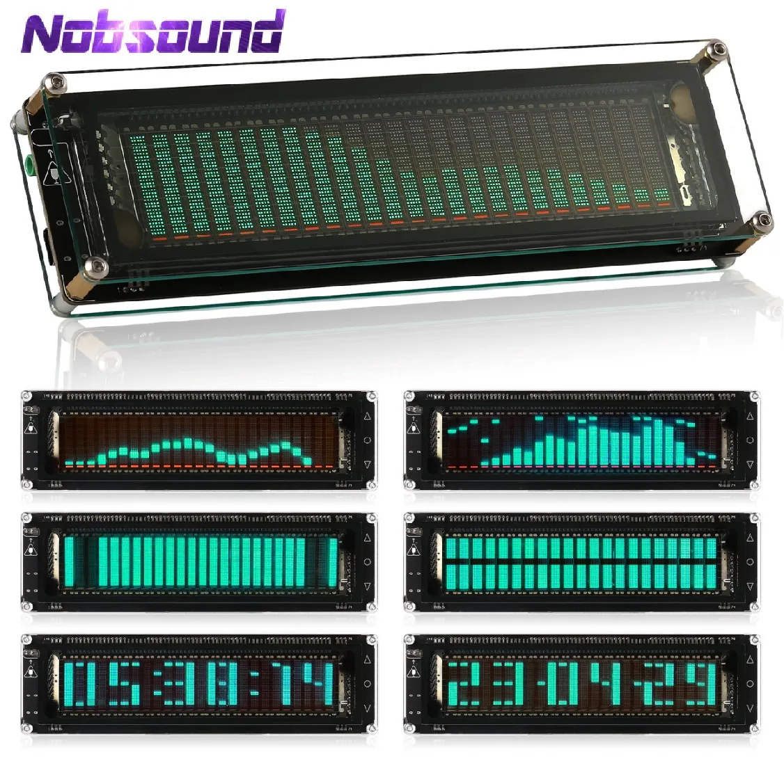 Nobsound AK2515 MIC Audio Spectrum Analyzer VFD Sound Level Meter VU Meter Screen Display Music Spectrum Display Indicator