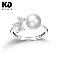 kogavin crown pearl rings female accessories anillos mujer ring gift wedding fashion engagement anillos party rings for women
