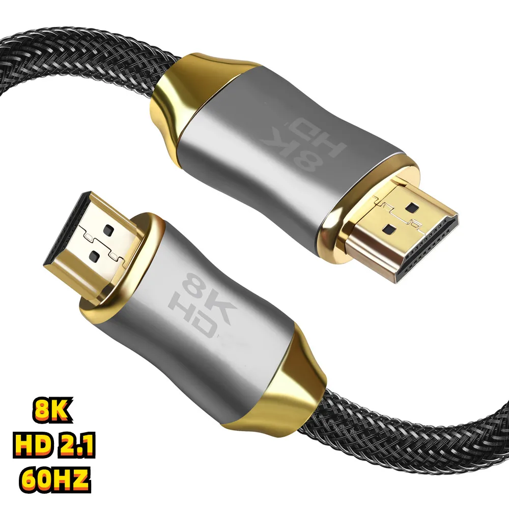 

Совместимый с HDMI кабель 8K 2,1 1 м 3 м 5 м 8K 60 Гц Ultra HD для сплиттера PS4 PS5 ТВ-приставки проектора с поддержкой дуги 3D HDR кабель