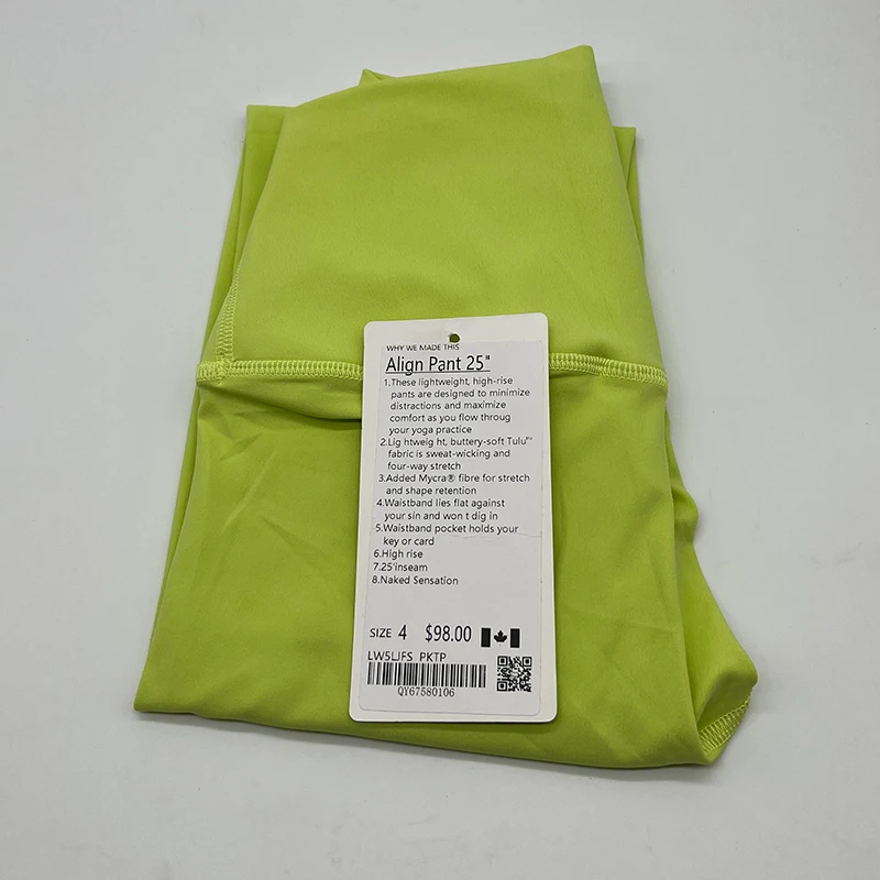 Luluwomen sports yoga pants fitness running women's tight-fitting high-waist leggings breathable hidden pocket yoga pants