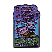 happy valentines day card enamel pin wrap clothes lapel brooch fine badge fashion jewelry friend gift