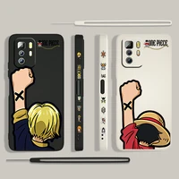vinsmoke sanji one piece for xiaomi redmi note 11 11s 10 10s 9 9s 9t 8 8t 7 5 pro 4g 5g liquid left rope phone case cover coque
