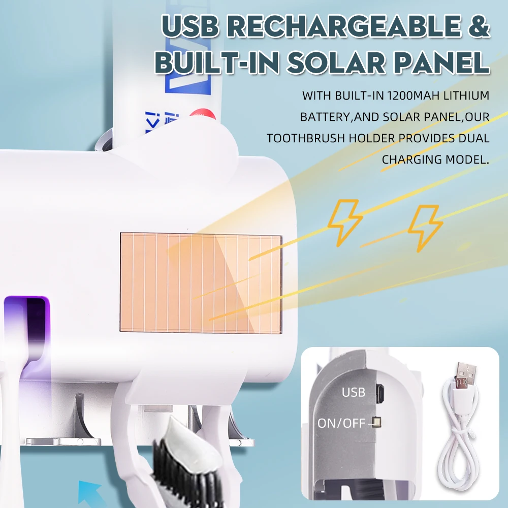 Держатель для зубной щетки SDARISB на солнечной энергии двухслойный стерилизатор