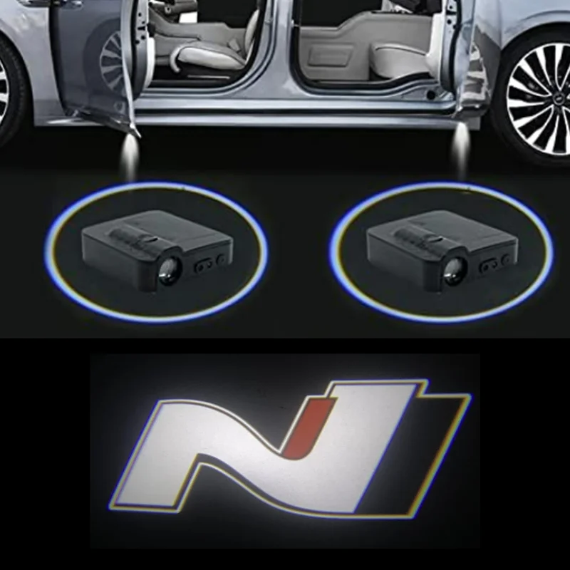 Универсальные беспроводные 2 шт. светодиодные фонари для дверей автомобиля лампа