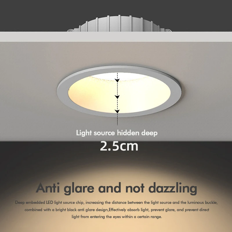 Встроенный потолочный светильник 3 Вт 7 12 15 220 В 110
