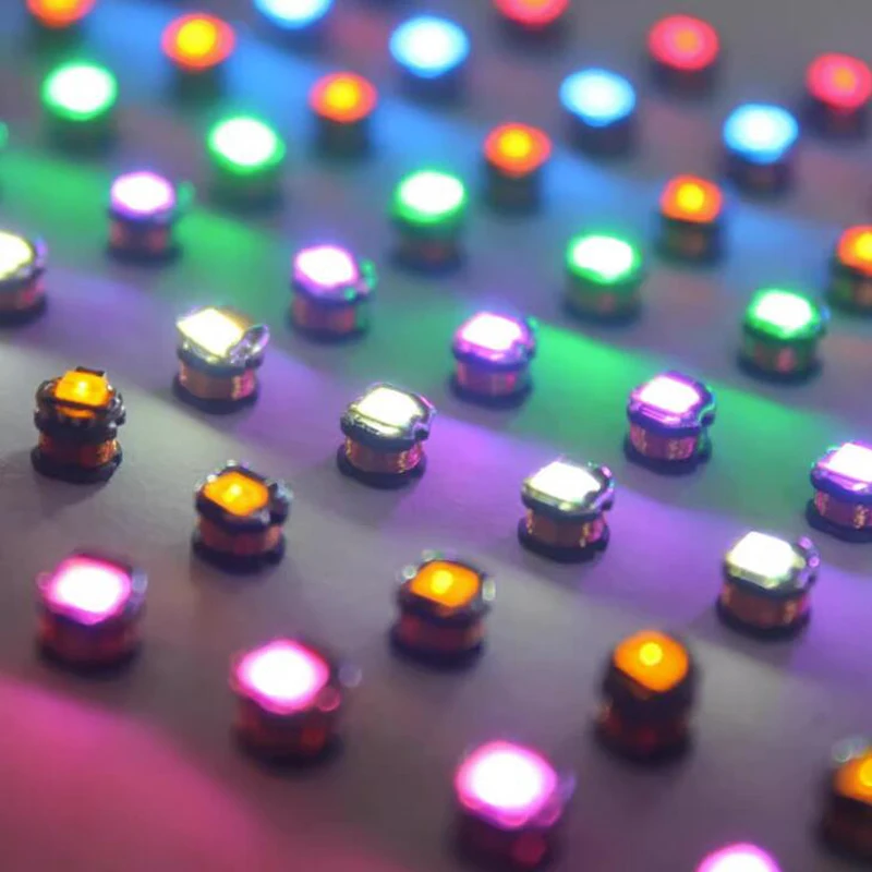 10 шт. беспроводной источник питания, светильник с бусинами, разноцветное искусственное Индукционное украшение, лампочка 4,3x4,3 мм для игрушек, модель «сделай сам»