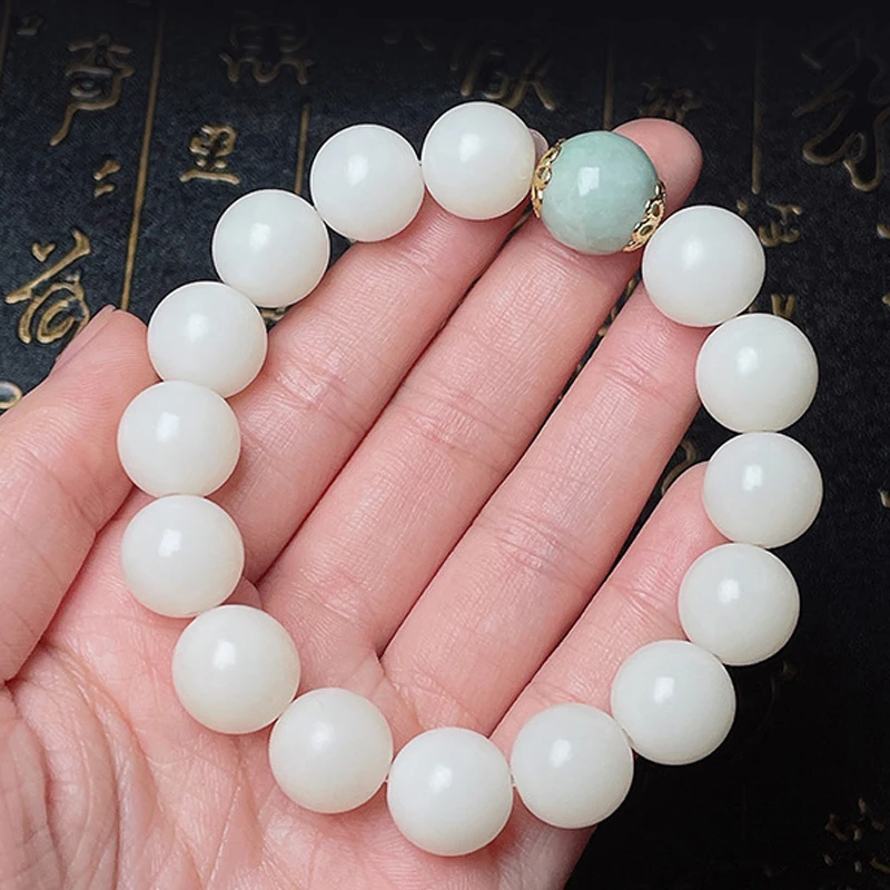 

1 Pc Atural Bodhi Tree Root Beads Bracelet High Polished Bodhi Seeds Around The Finger Soft Literature Play Jewelry