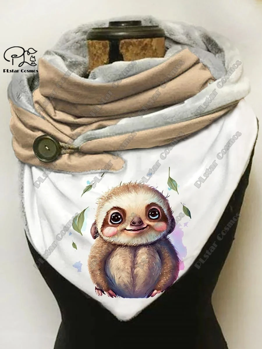 Новинка женская теплая шаль с 3D принтом животных милый пингвин весенний и зимний