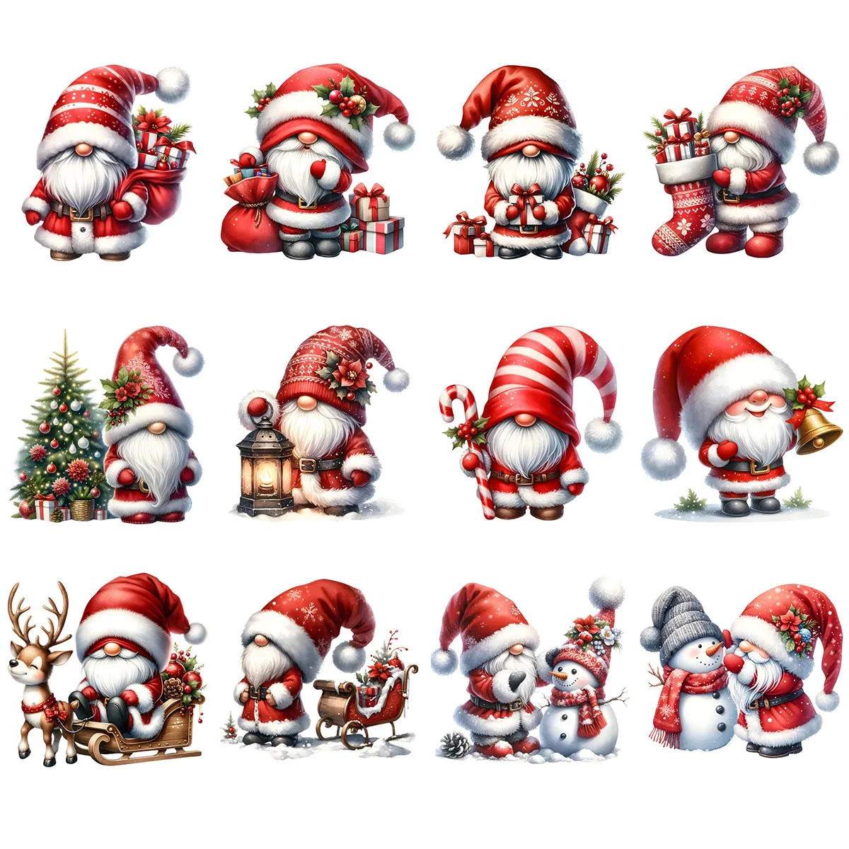 

Набор рождественских наклеек с Сантой и гномом