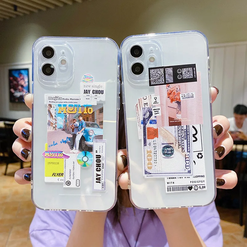 

Mojito is suitable for Apple 12Promax tide brand 11 mobile phone shell personality xs creative 13mini transparent protective she