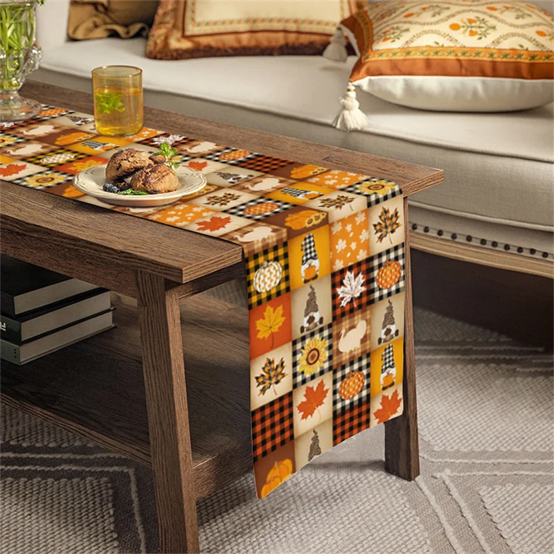 

Pumpkin Maple Leaf Dining Table Runners for Thanksgiving Day Kitchen Table Cloth Decoration Accessories Table Runner Restaurant