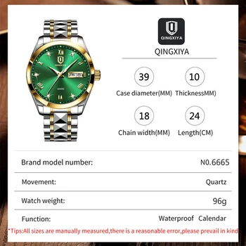 QINGXIYA Blue Quartz Watch Mens Watches Top Luxury Brand Watch Man Stainless Steel Waterproof Wristwatch Men Relogio Masculino Other Image