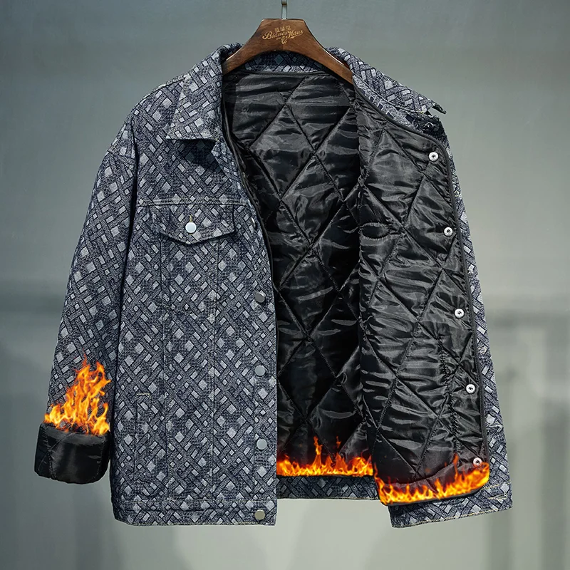 

Plus Size 7xl 8xl Brand Clothing 2022 New Winter Denim Jacket Fashion Casual Classic Fat Trend Thicken Warm Cotton Jean Coat
