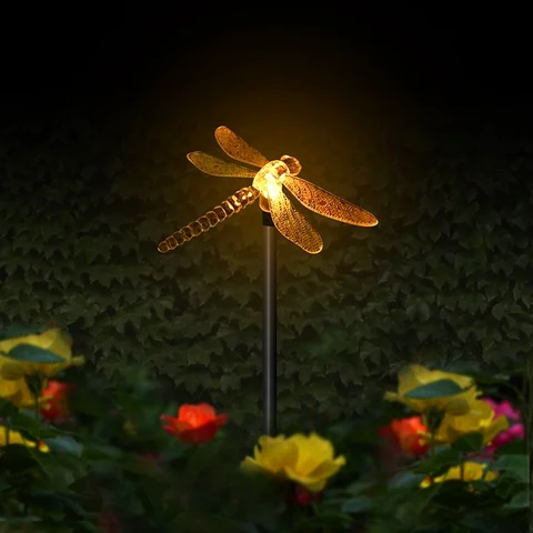 RGB-лампа в виде стрекозы для украшения сада