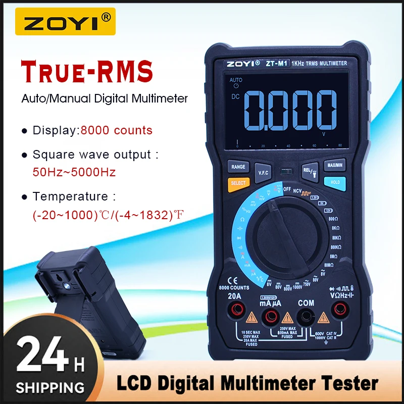 

ZOYI ZT-M0/M1 Digital Multimeter True-RMS AC DC Voltage Current Ohm Tester Temp Capacitance frequency meter voltmeter ammeter