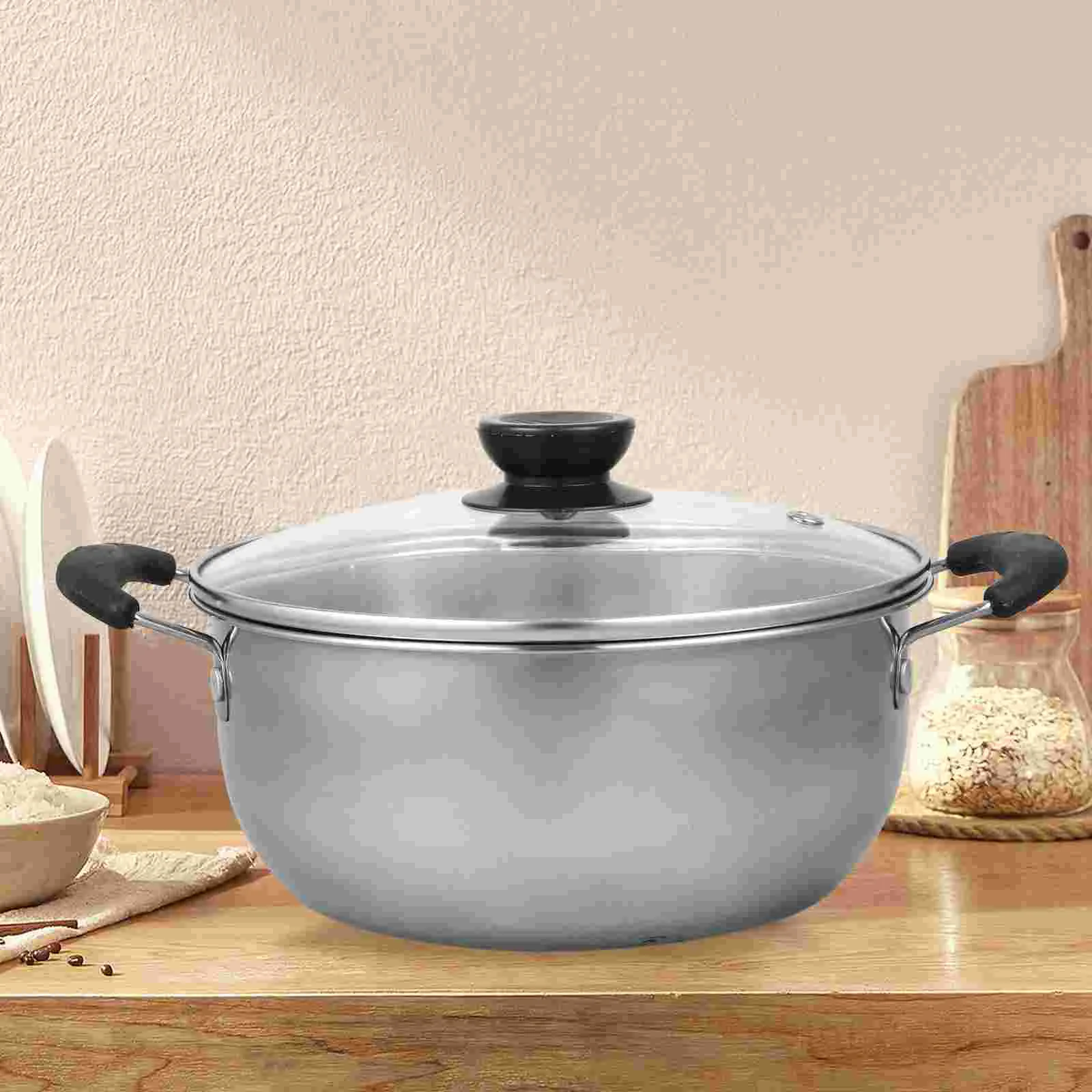 

Pot Steamer Stainless Steel Cooking Soup Stock Pan Kitchen Lid Cookware Steam Set Cooker Stockpot Pasta Food Vegetable Stew