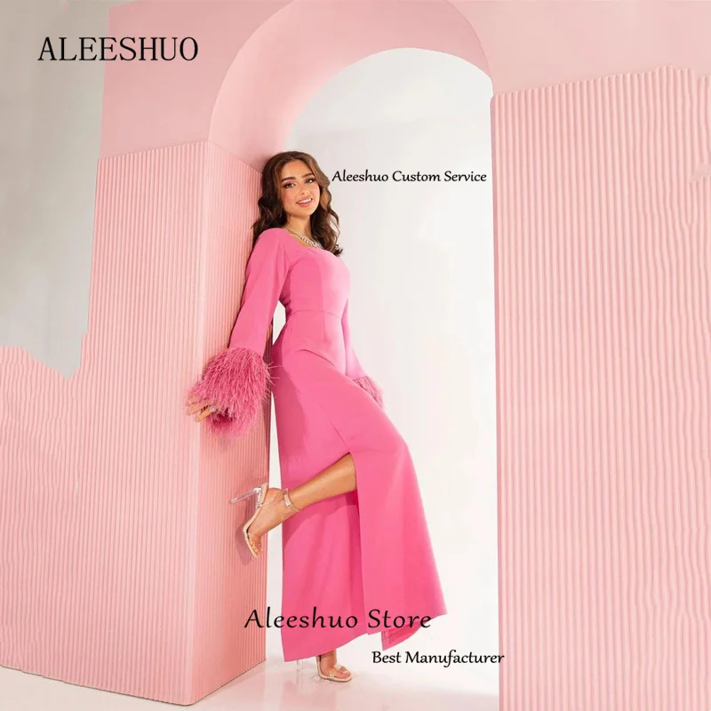 Рисунок 3 - Розовые прямые платья для выпускного Aleeshuo